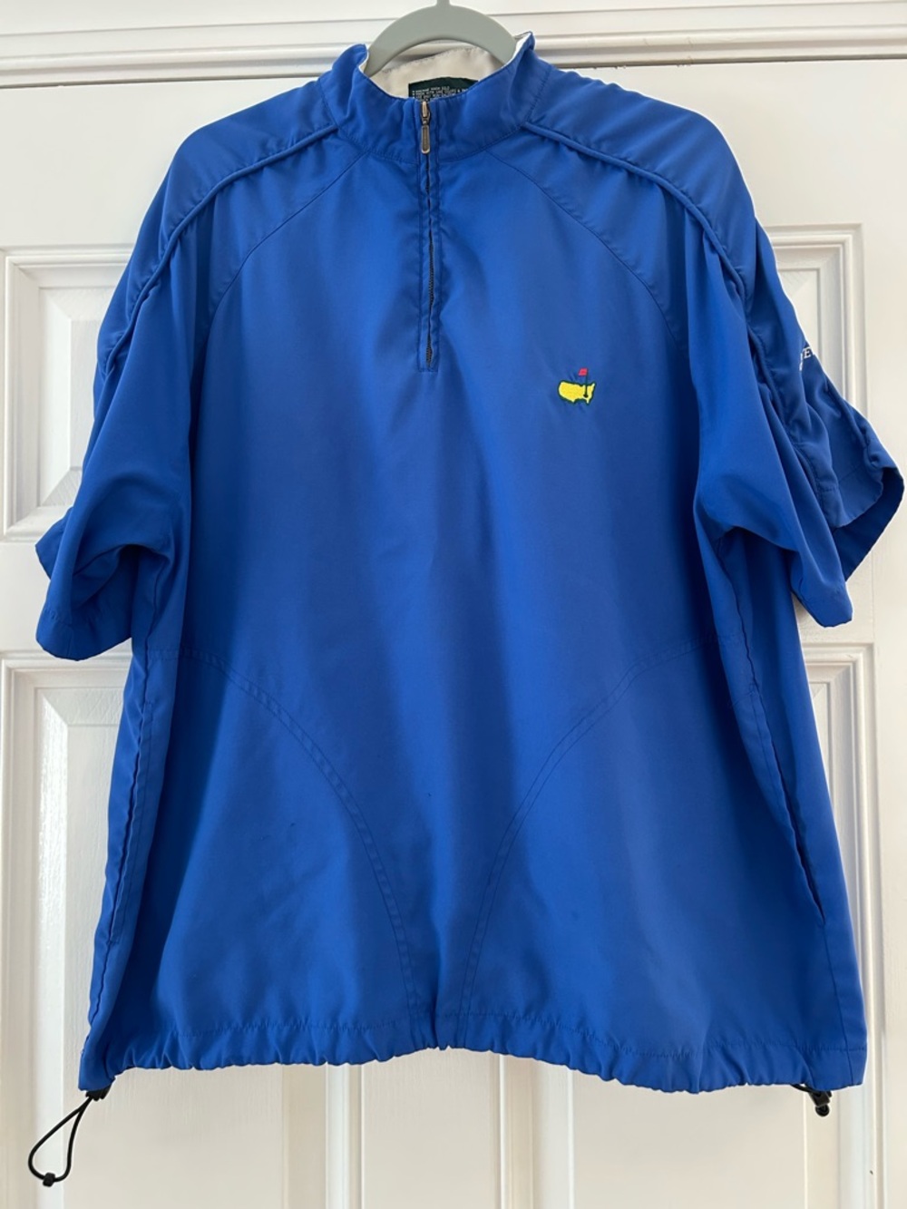 Masters Blue Pullover Golf Windbreaker with Yellow Logo